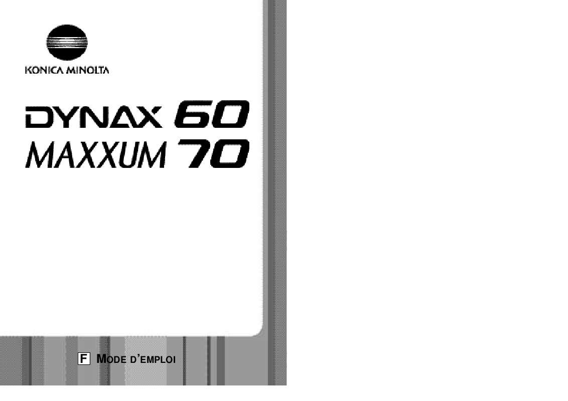 Guide utilisation MINOLTA DYNAX 60  de la marque MINOLTA