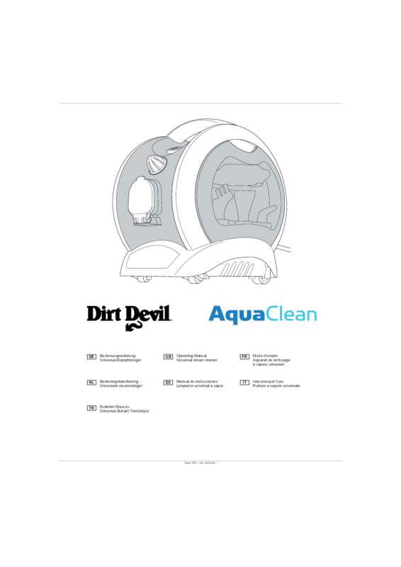 Guide utilisation DIRT DEVIL M 319 AQUA CLEAN  de la marque DIRT DEVIL