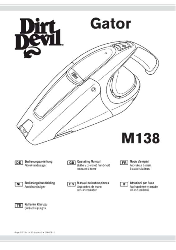 Guide utilisation DIRT DEVIL M138-1  de la marque DIRT DEVIL