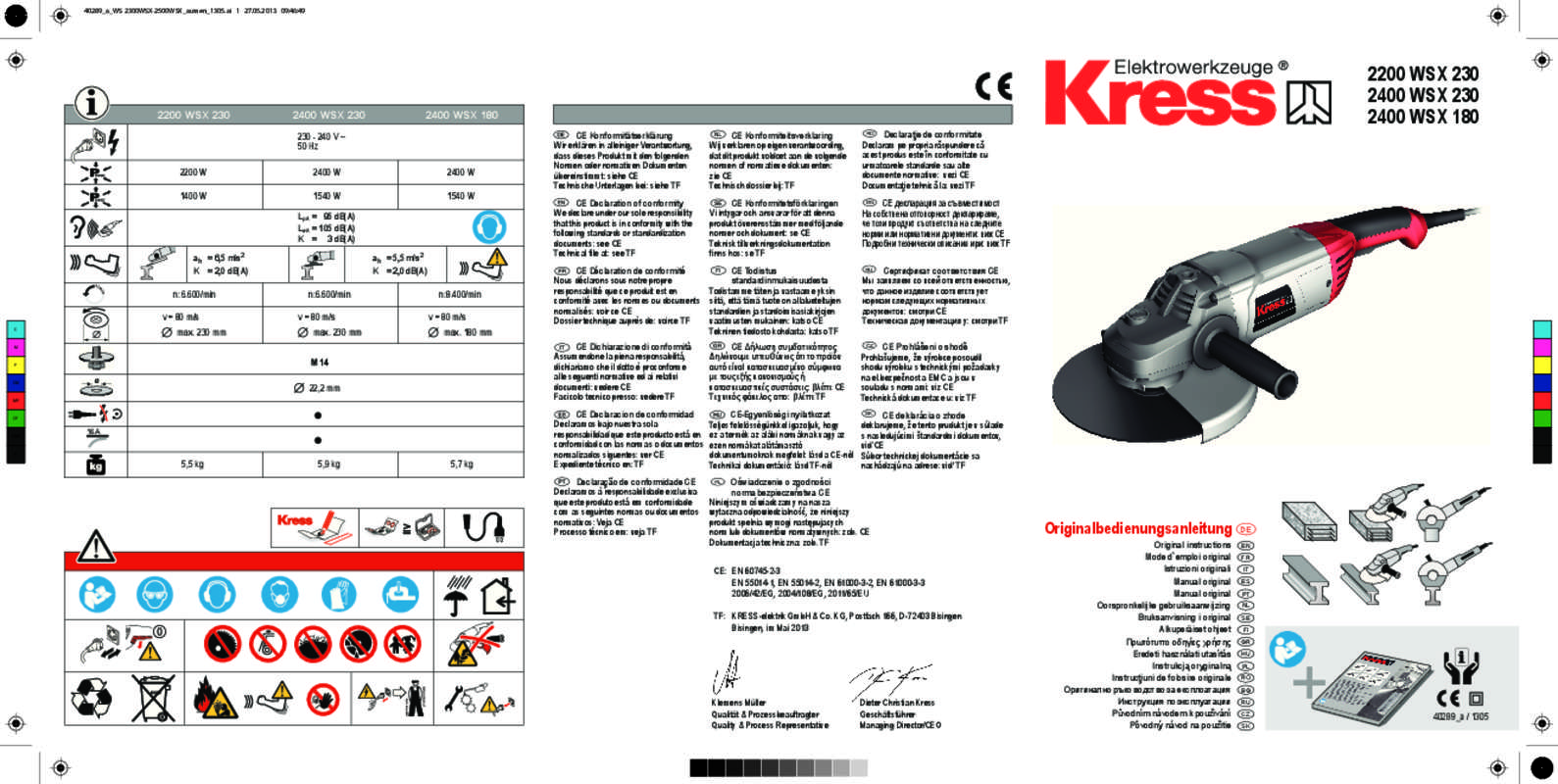 Guide utilisation KRESS 2400WSX  de la marque KRESS