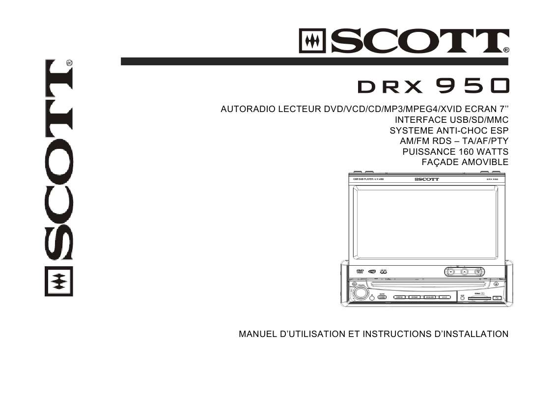 Guide utilisation SCOTT DRX 950  de la marque SCOTT