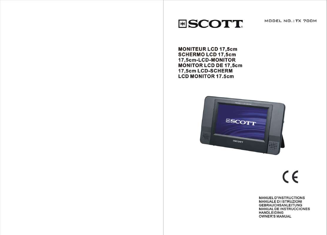 Guide utilisation  SCOTT TX 700 M  de la marque SCOTT