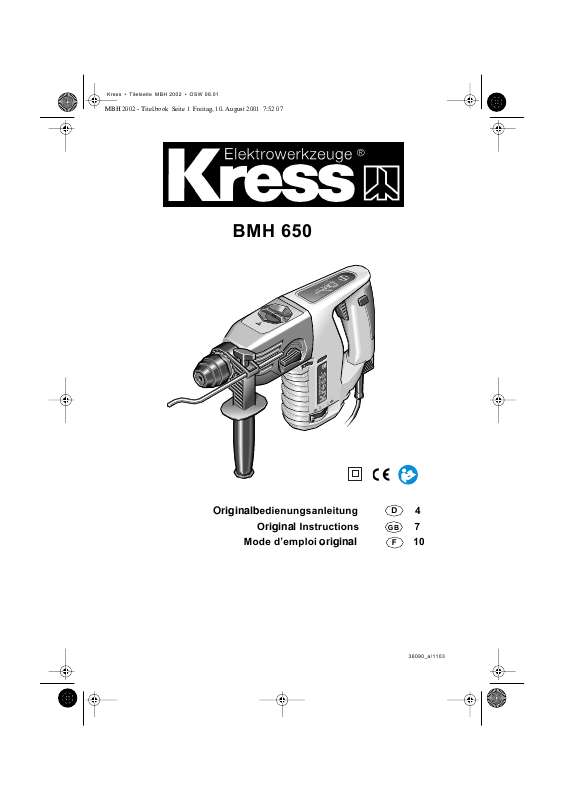 Guide utilisation KRESS BMH 650  de la marque KRESS