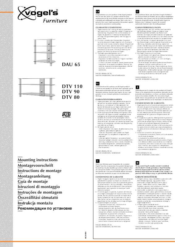 Guide utilisation VOGELS DTV 110  de la marque VOGELS