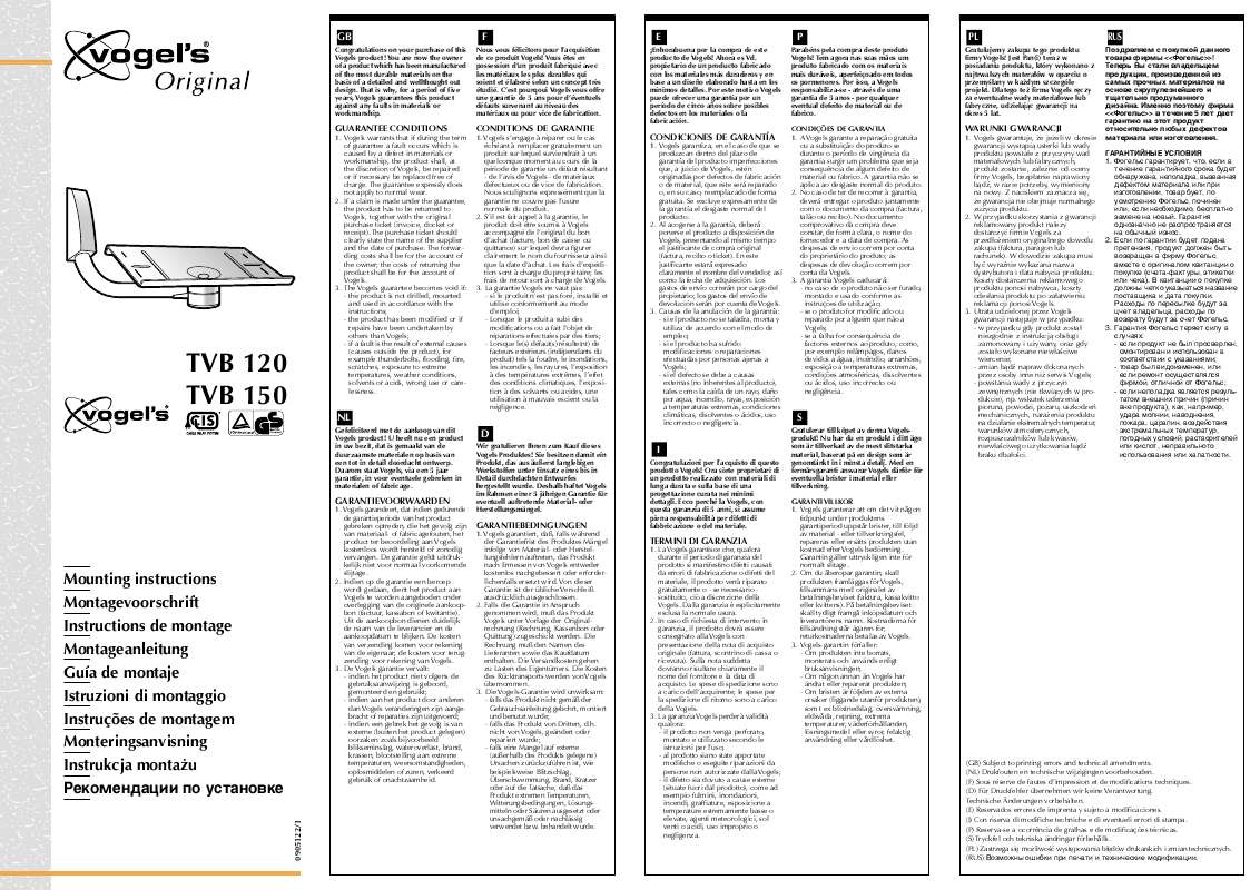 Guide utilisation  VOGELS TVB 120  de la marque VOGELS