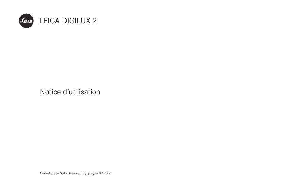Guide utilisation LEICA DIGILUX 2  de la marque LEICA