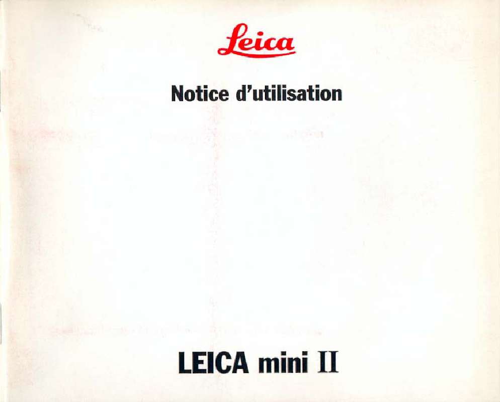 Guide utilisation LEICA MINI II  de la marque LEICA