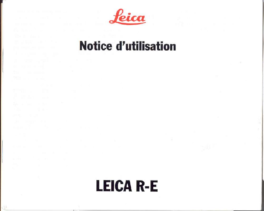 Guide utilisation LEICA R-E  de la marque LEICA