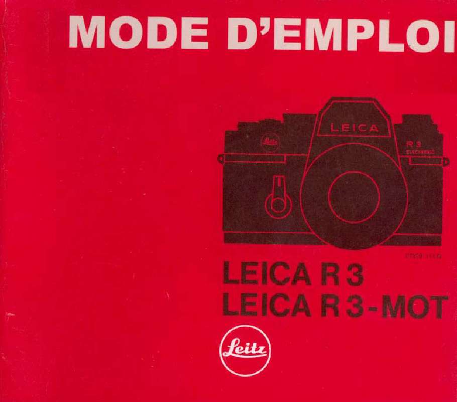 Guide utilisation LEICA R3 MOT  de la marque LEICA