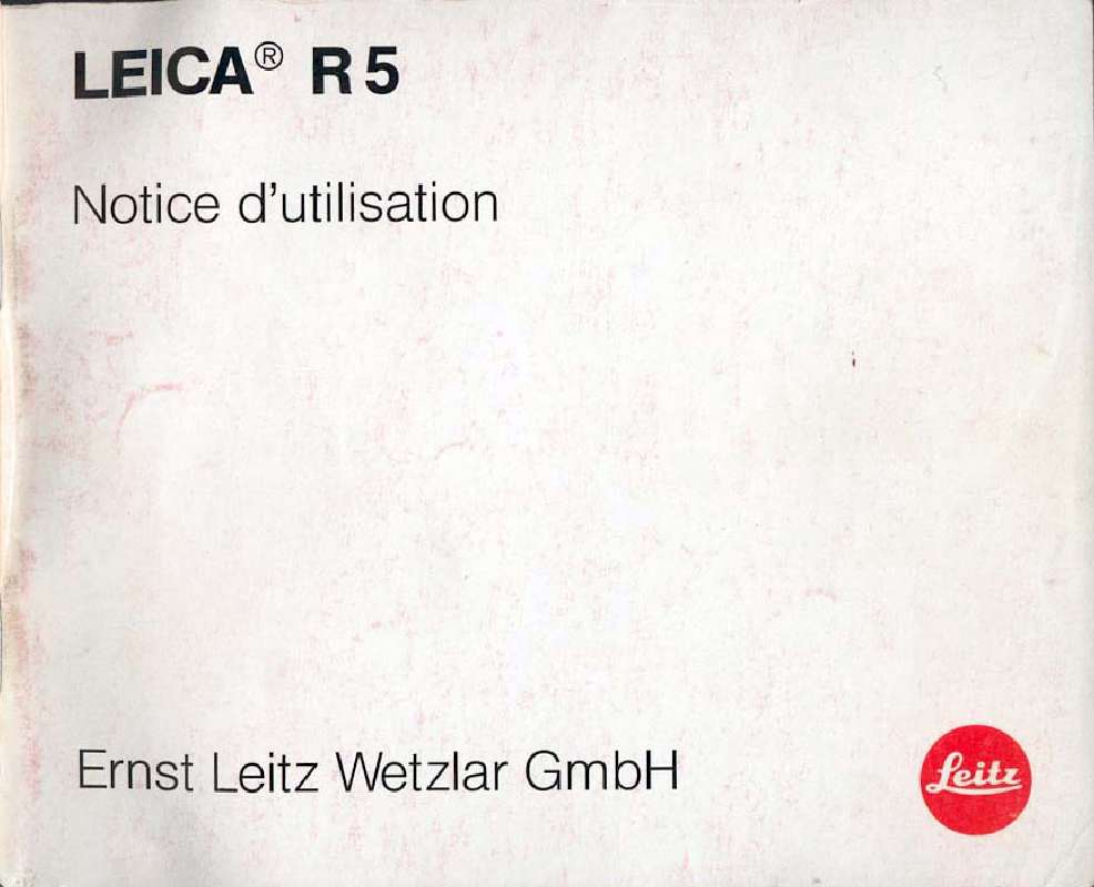 Guide utilisation LEICA R5  de la marque LEICA