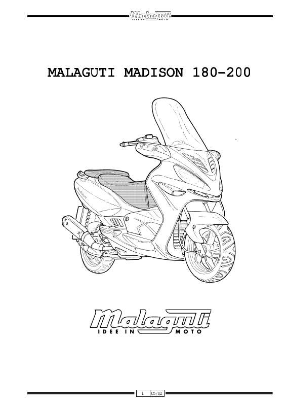 Guide utilisation  MALAGUTI MADISON 180-200  de la marque MALAGUTI