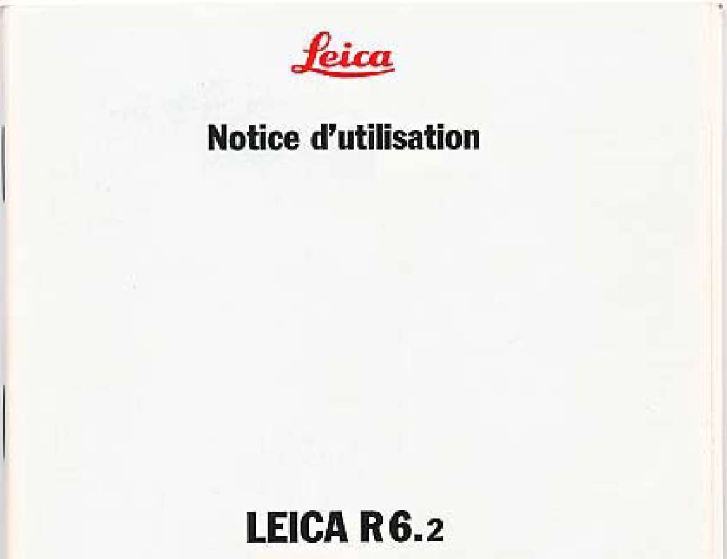 Guide utilisation LEICA R6.2  de la marque LEICA