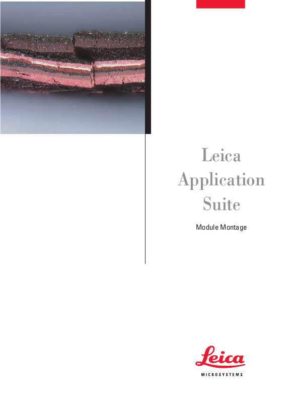 Guide utilisation LEICA APPLICATION SUITE MONTAGE  de la marque LEICA