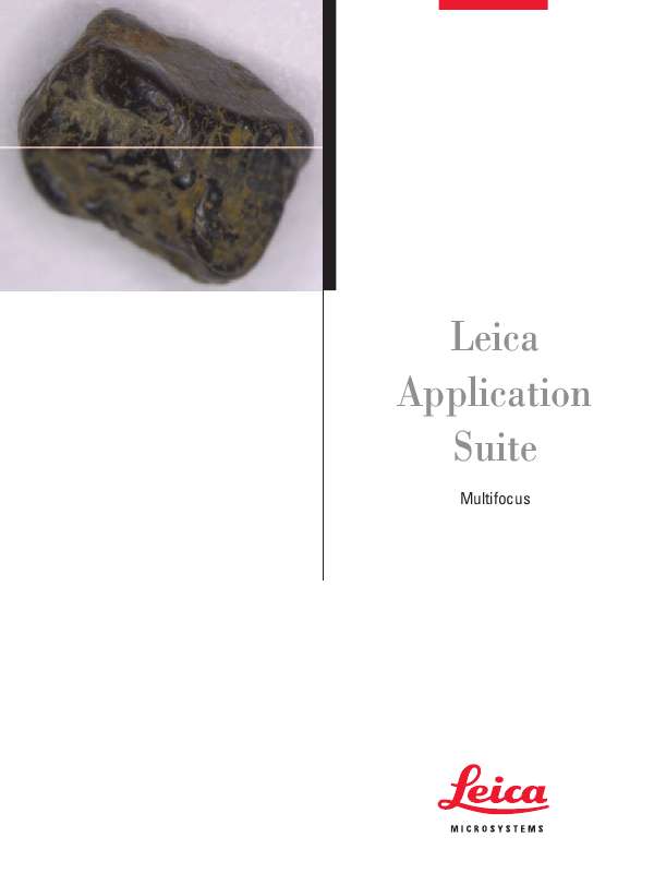 Guide utilisation LEICA APPLICATION SUITE MULTIFOCUS  de la marque LEICA