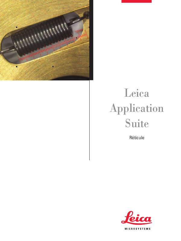 Guide utilisation LEICA APPLICATION SUITE RETICULE  de la marque LEICA