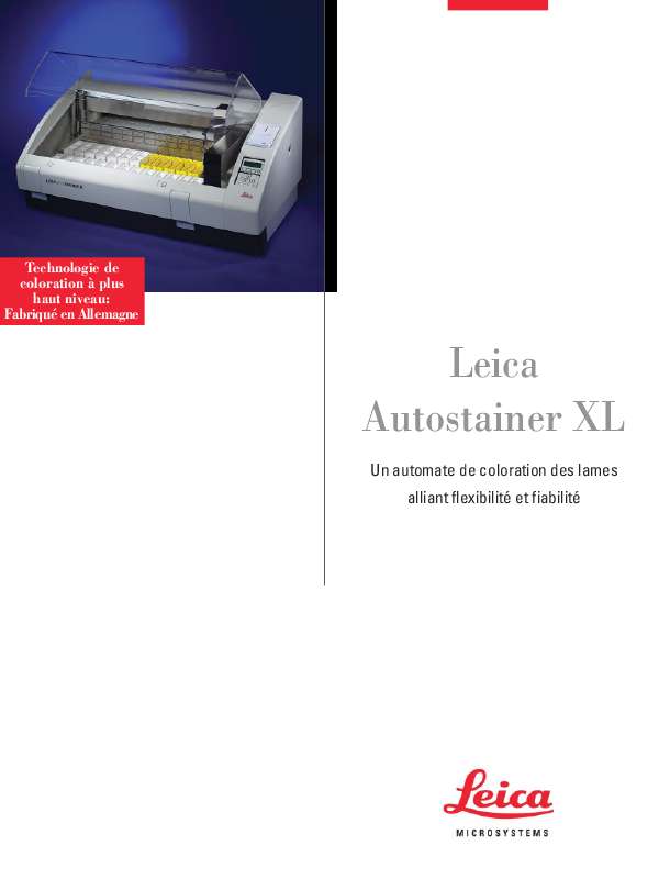Guide utilisation LEICA AUTOSTAINER XL  de la marque LEICA