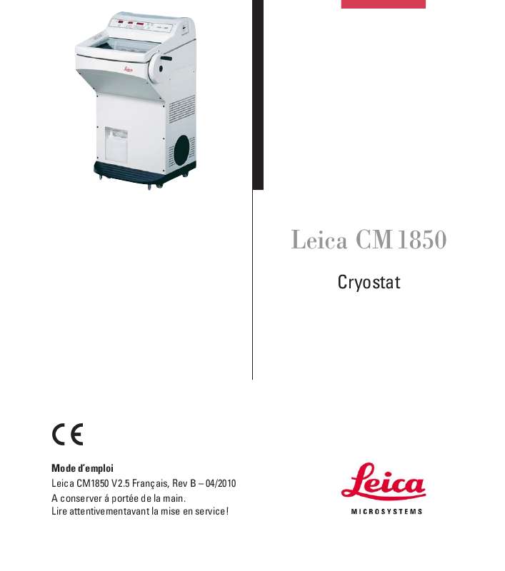 Guide utilisation LEICA CM1850  de la marque LEICA