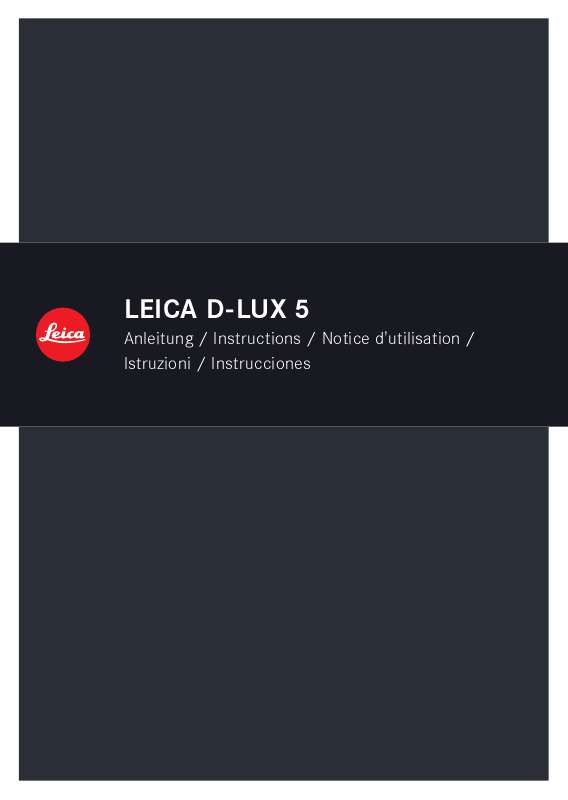 Guide utilisation LEICA D-LUX 5  de la marque LEICA