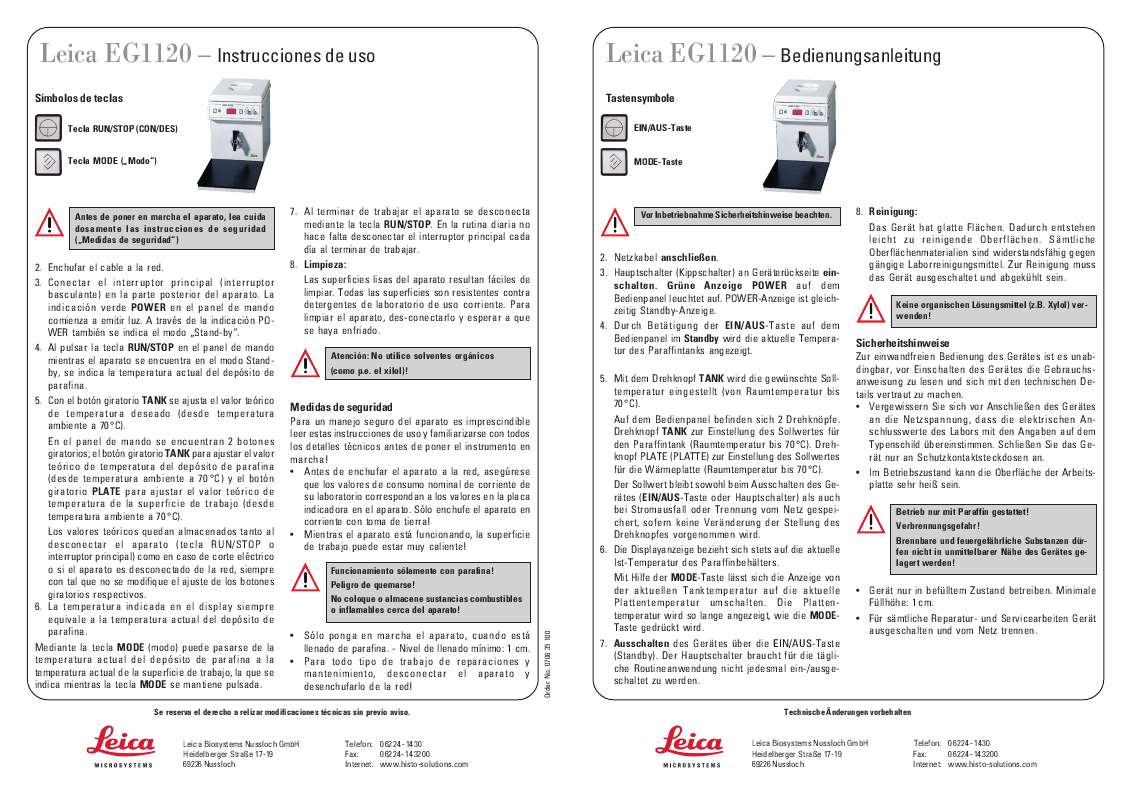 Guide utilisation LEICA EG1120  de la marque LEICA