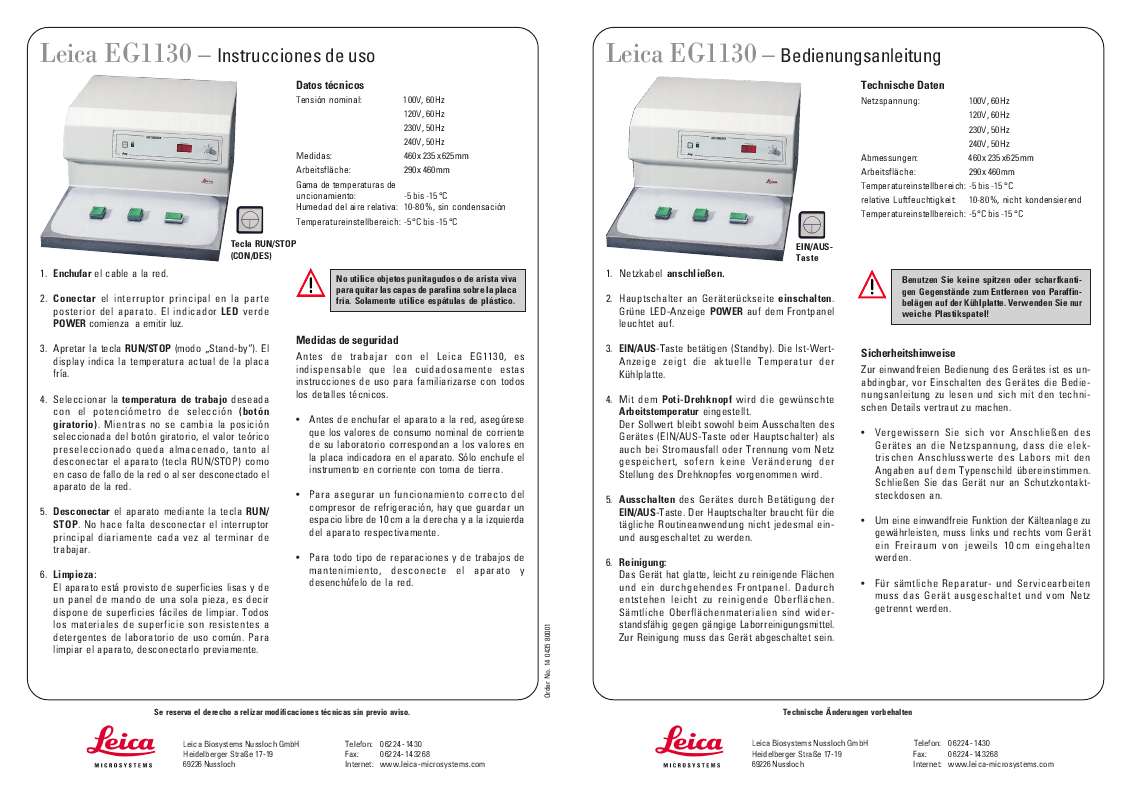 Guide utilisation LEICA EG1130  de la marque LEICA