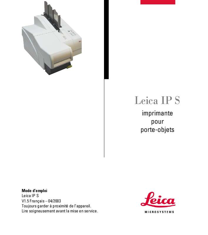 Guide utilisation LEICA IP S  de la marque LEICA