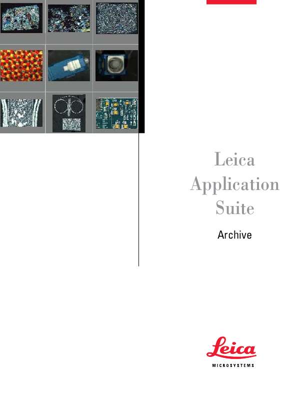 Guide utilisation LEICA LAS ARCHIVE  de la marque LEICA