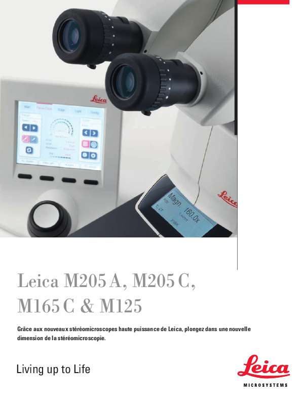 Guide utilisation LEICA M125 IND  de la marque LEICA