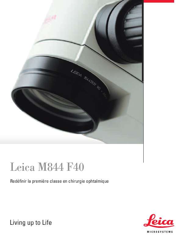 Guide utilisation LEICA M844 F40  de la marque LEICA
