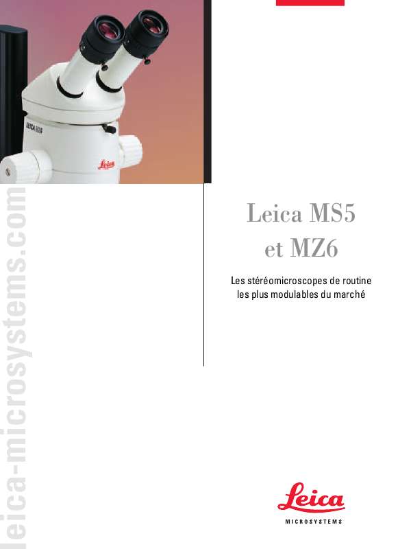 Guide utilisation LEICA MZ6  de la marque LEICA