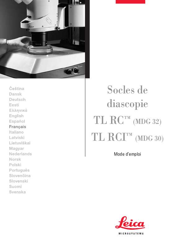 Guide utilisation LEICA TL RC  de la marque LEICA