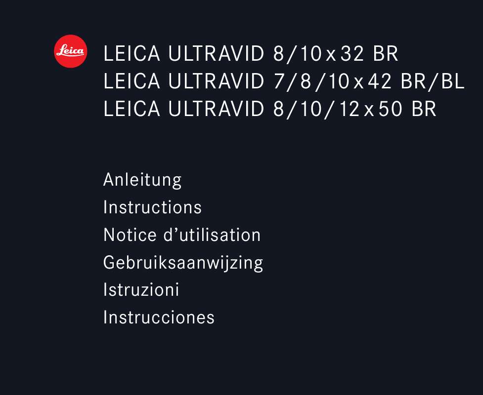 Guide utilisation LEICA ULTRAVID 7+8+10X42 BR  de la marque LEICA