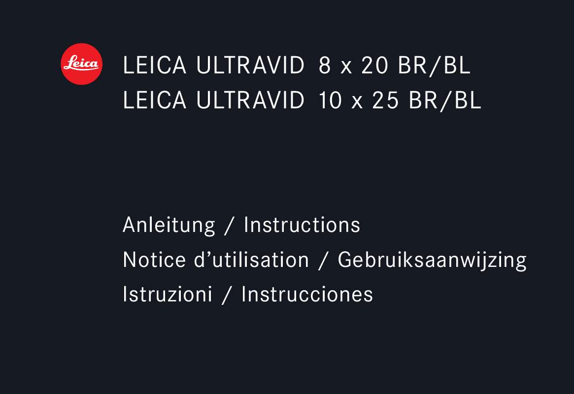Guide utilisation LEICA ULTRAVID 8X20 BLULTRAVID 10X25 BR  de la marque LEICA