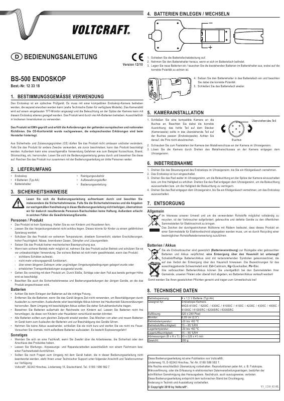 Guide utilisation  VOLTCRAFT BS-500  de la marque VOLTCRAFT