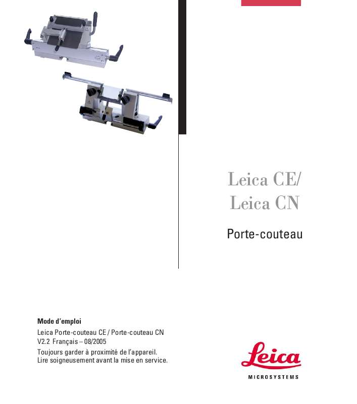 Guide utilisation LEICA KNIFE HOLDER CE  de la marque LEICA
