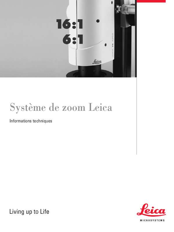 Guide utilisation LEICA ZOOM SYSTEMS  de la marque LEICA