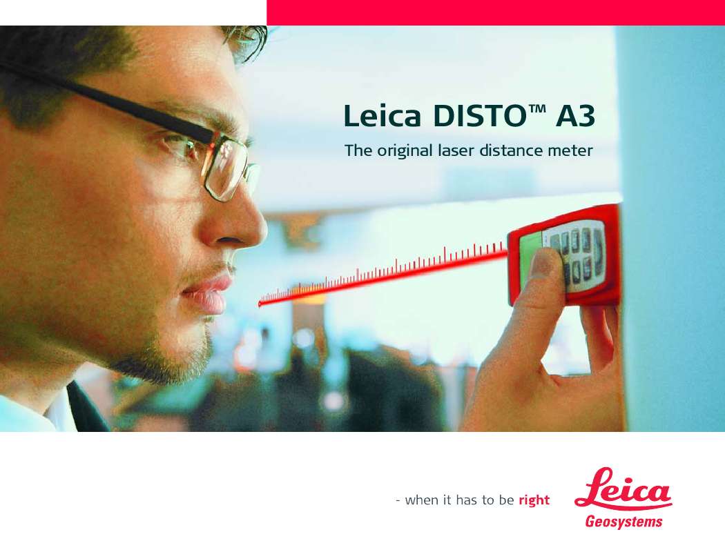 Guide utilisation LEICA DISTO A3  de la marque LEICA