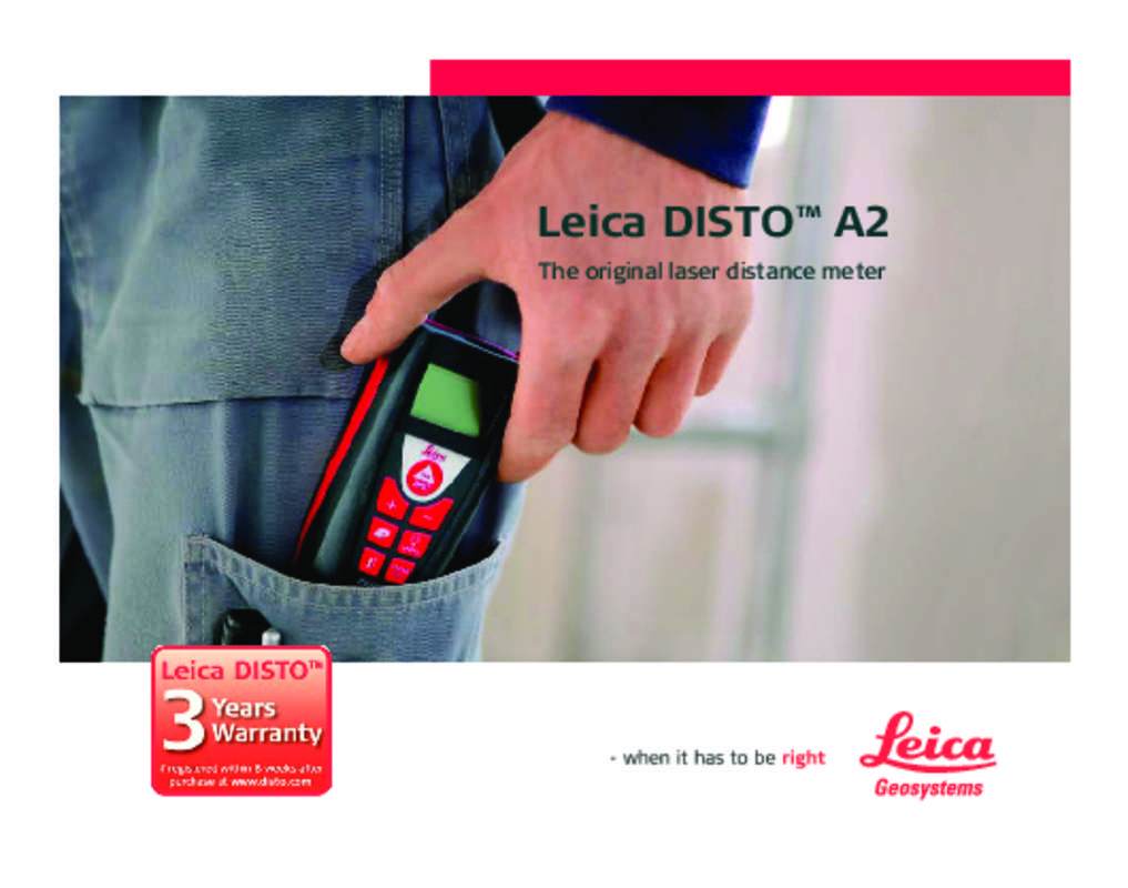 Guide utilisation LEICA DISTO A2  de la marque LEICA