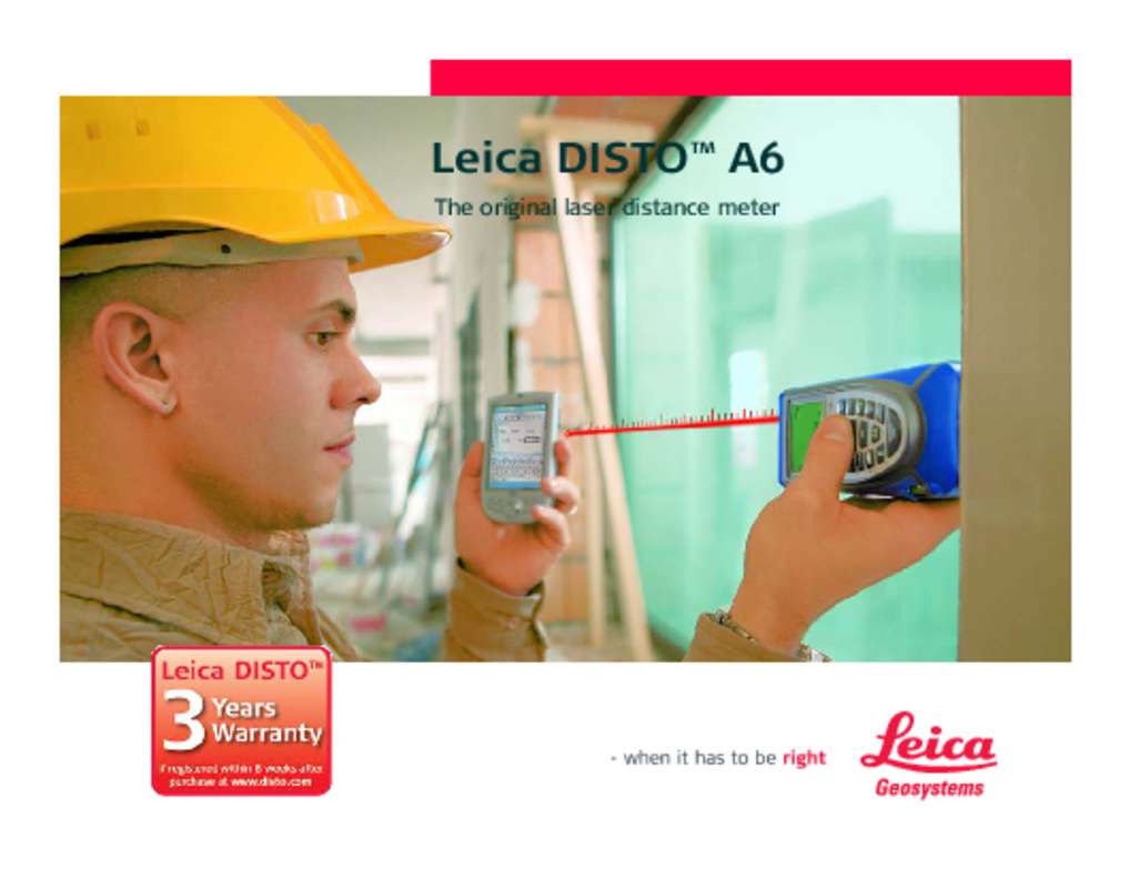 Guide utilisation LEICA DISTO A6  de la marque LEICA