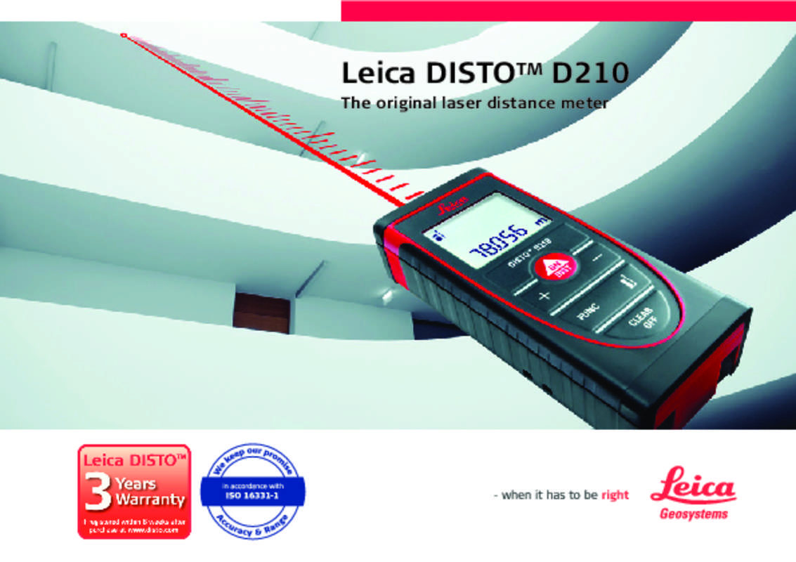 Guide utilisation LEICA DISTO D210  de la marque LEICA