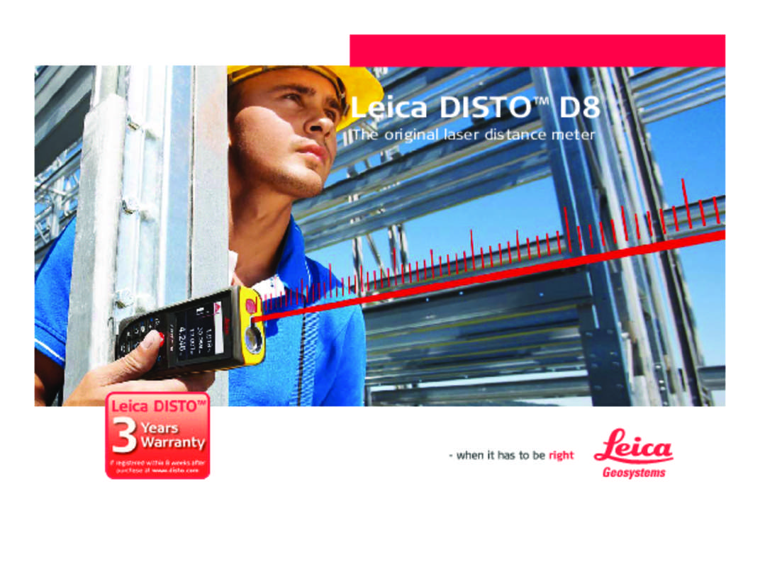 Guide utilisation LEICA DISTO D8  de la marque LEICA