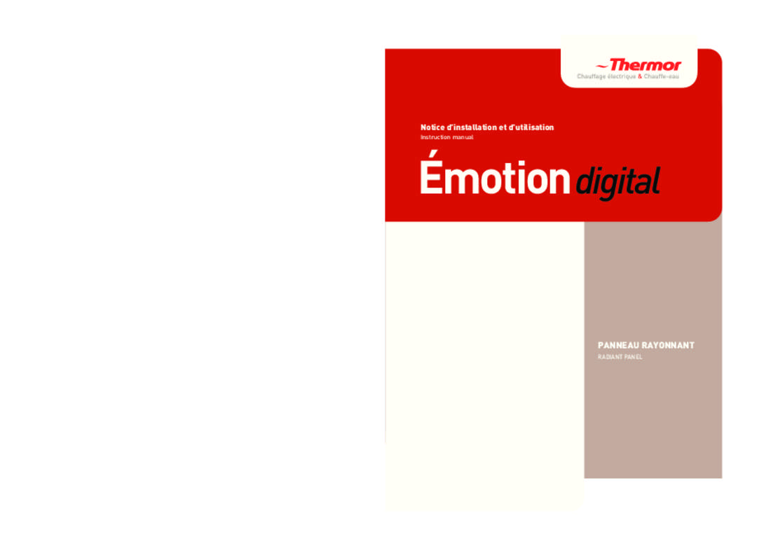 Guide utilisation  THERMOR EMOTION DIGITAL  de la marque THERMOR