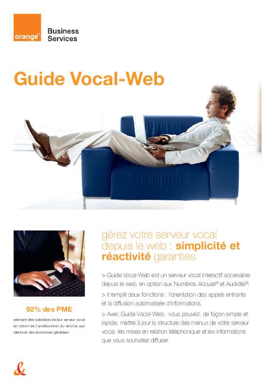 Guide utilisation ORANGE GUIDE VOCAL-WEB  de la marque ORANGE