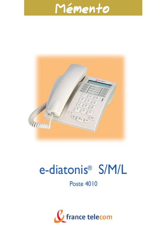 Guide utilisation ORANGE E-DIATONIS 4010  de la marque ORANGE