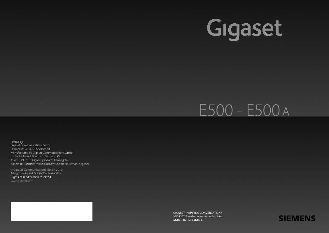 Guide utilisation ORANGE GIGASET E500  de la marque ORANGE