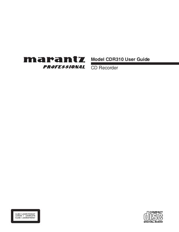 Guide utilisation MARANTZ CDR310  de la marque MARANTZ