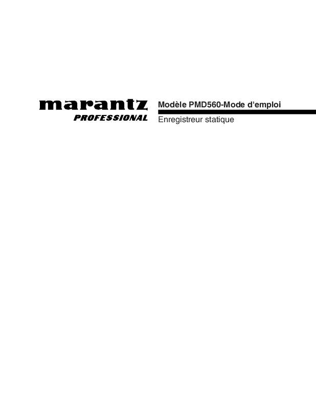 Guide utilisation MARANTZ PMD560  de la marque MARANTZ