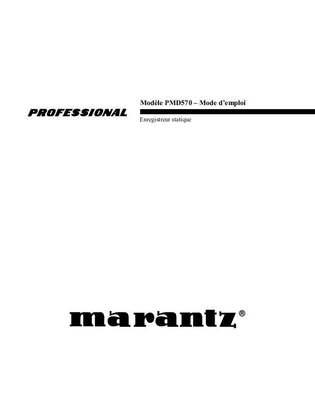 Guide utilisation MARANTZ PMD570  de la marque MARANTZ