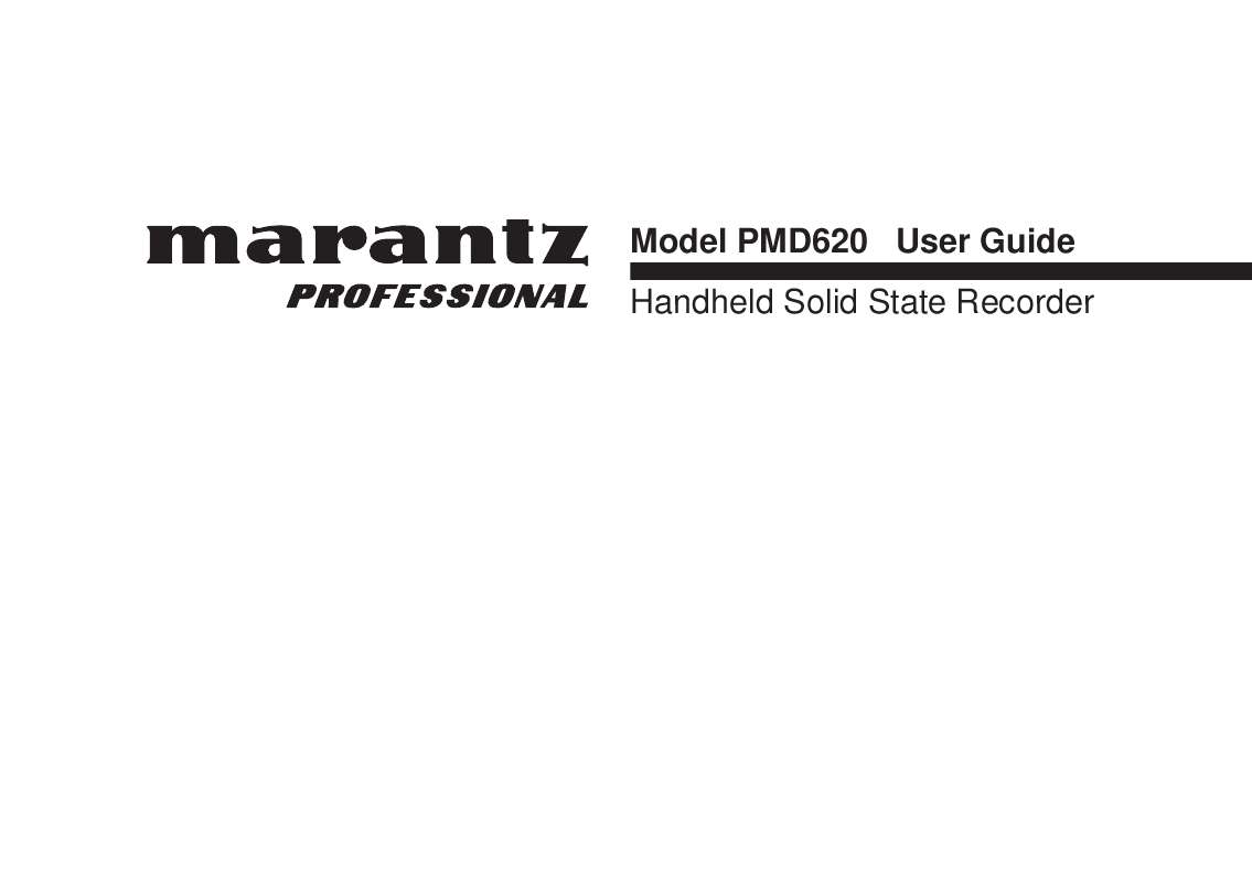Guide utilisation MARANTZ PMD620  de la marque MARANTZ