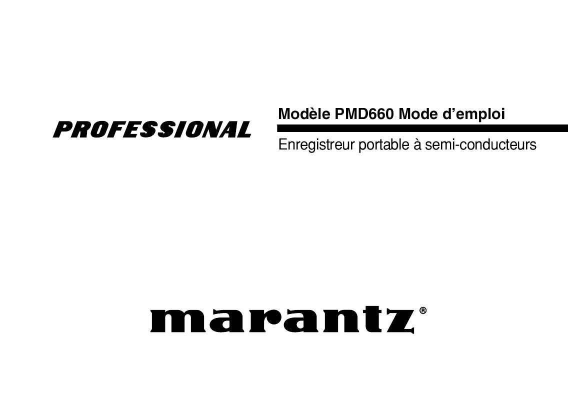 Guide utilisation MARANTZ PMD660  de la marque MARANTZ