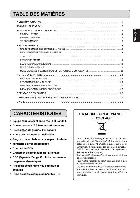 Guide utilisation MARANTZ ST7001  de la marque MARANTZ
